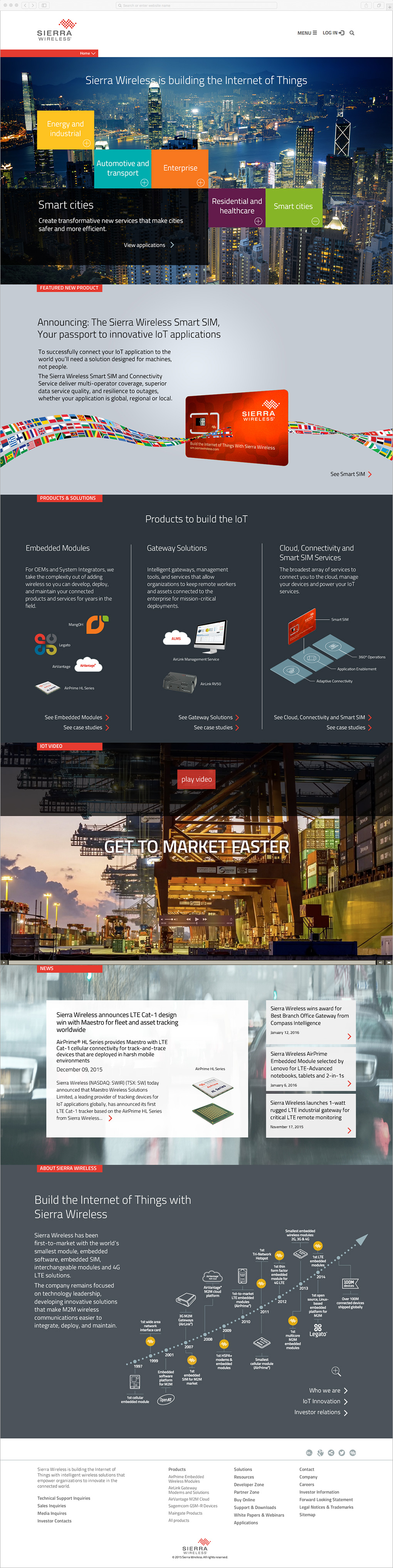 website design for sierra wireless