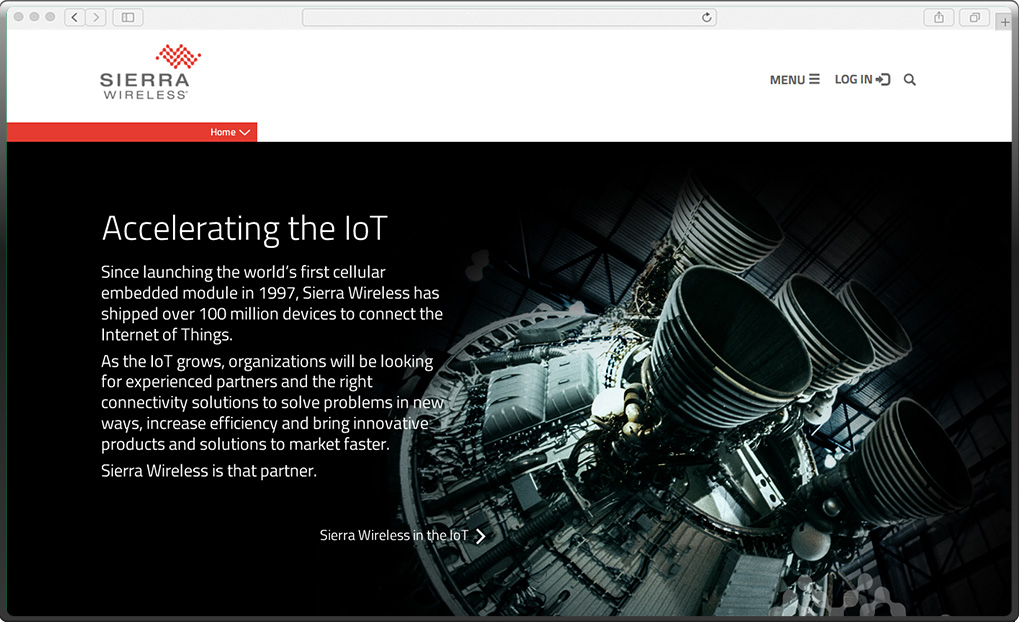 website design for sierra wireless